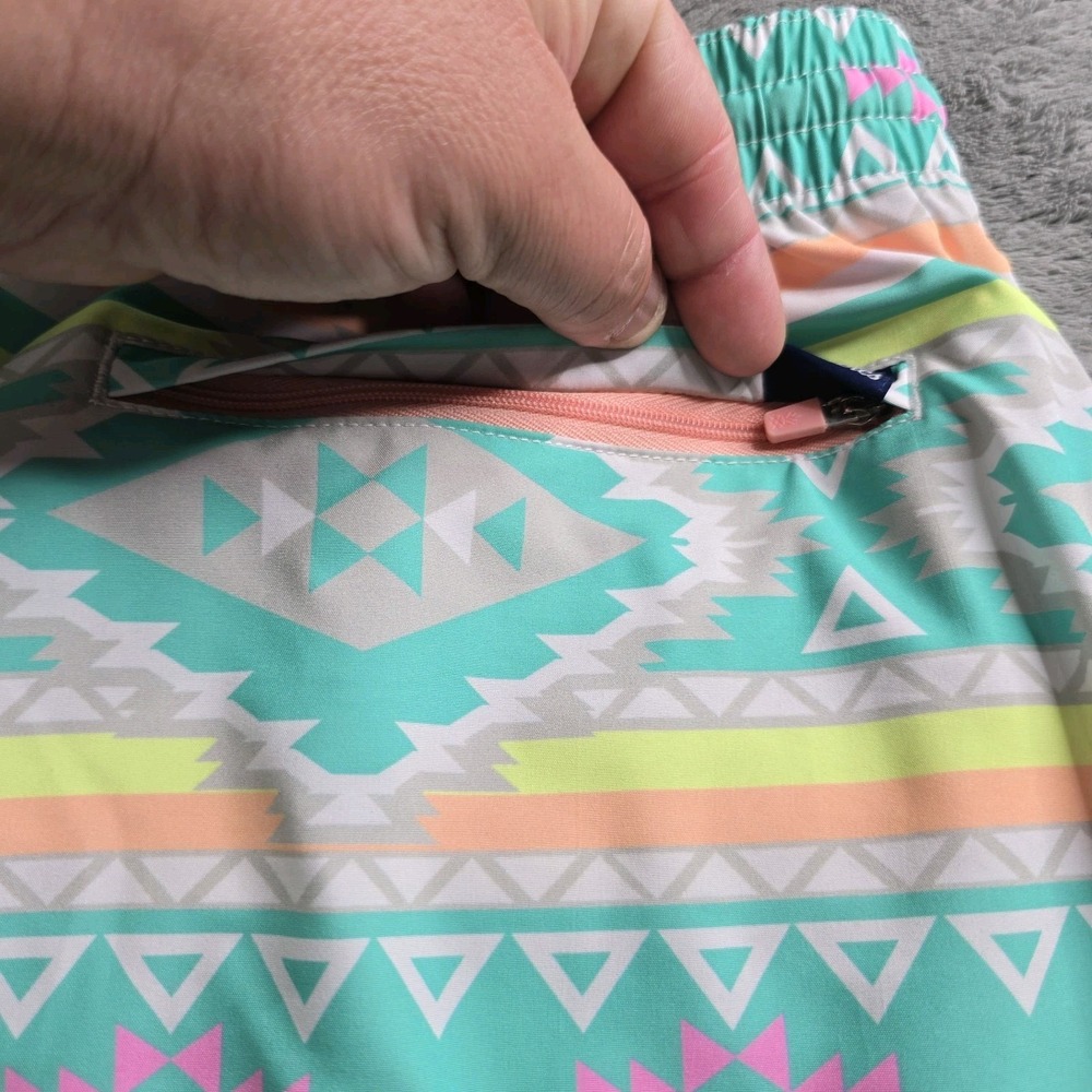 Chubbies Shorts Men's XL Teal Aztec En Fuegos 7" Swim Trunks Lined Drawstring - Picture 15 of 16